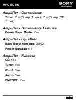 Предварительный просмотр 6 страницы Sony MHC-EC69i Specification Sheet