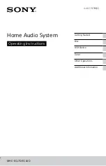 Preview for 1 page of Sony MHC-ECL6D Operating Instructions Manual