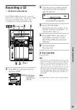 Preview for 15 page of Sony MHC-F100 - Mini Hi Fi System Operating Instructions Manual