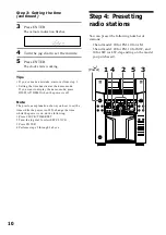 Preview for 10 page of Sony MHC-F150 - Mini Hi Fi System Operating Instructions Manual