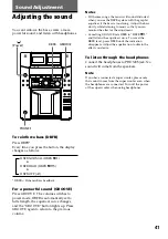 Preview for 41 page of Sony MHC-F150 - Mini Hi Fi System Operating Instructions Manual