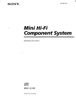Preview for 1 page of Sony MHC-G100 Operating Instructions Manual