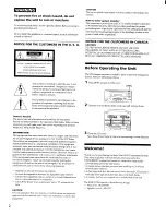 Предварительный просмотр 2 страницы Sony MHC-G100 Operating Instructions Manual