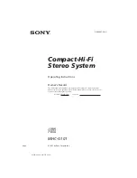 Preview for 1 page of Sony MHC-G101 Primary Operating Instructions Manual