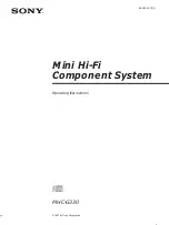 Preview for 1 page of Sony MHC-G330 Operating Instructions Manual