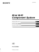 Sony MHC-G99AV Operating Instructions Manual preview