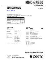 Preview for 1 page of Sony MHC-GN800 Service Manual