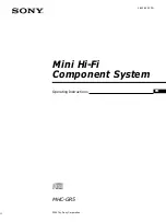 Sony MHC-GR5 Operating Instructions Manual preview