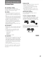 Preview for 37 page of Sony MHC-GR8000 Operating Instructions Manual