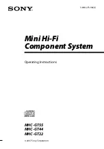 Предварительный просмотр 1 страницы Sony MHC-GT22 Operating Instructions Manual