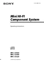 Предварительный просмотр 1 страницы Sony MHC-GT220 Operating Instructions Manual