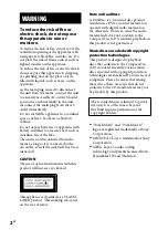 Предварительный просмотр 2 страницы Sony MHC-GT220 Operating Instructions Manual