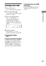 Предварительный просмотр 15 страницы Sony MHC-GT220 Operating Instructions Manual