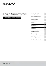 Предварительный просмотр 1 страницы Sony MHC-GT7DW Operating Instructions Manual