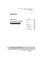 Preview for 1 page of Sony MHC-GTR333 Operating Instructions Manual