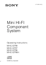 Предварительный просмотр 1 страницы Sony MHC-GTR6 Operating Instructions Manual