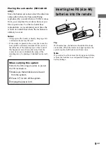 Предварительный просмотр 9 страницы Sony MHC-GX20 - Mini Stereo Operating Instructions Manual