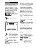 Preview for 2 page of Sony MHC-GX25 - Stereo Mini System Operating Instructions Manual