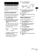 Preview for 13 page of Sony MHC-GX25 - Stereo Mini System Operating Instructions Manual