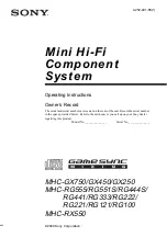 Sony MHC-GX450 - Mini Hi Fi Stereo System Operating Instructions Manual preview