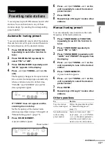 Preview for 15 page of Sony MHC-GX450 - Mini Hi Fi Stereo System Operating Instructions Manual