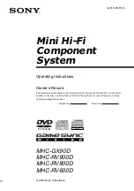 Предварительный просмотр 1 страницы Sony MHC-GX90D - Dvd Shelf System Operating Instructions Manual