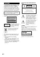 Предварительный просмотр 2 страницы Sony MHC-GX90D - Dvd Shelf System Operating Instructions Manual