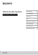 Sony MHC-M20 Operating Instructions Manual preview