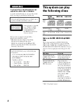 Preview for 2 page of Sony MHC-NX300AV Operating Instructions Manual