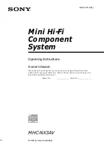 Sony MHC-NX3AV Operating Instructions  (primary manual) Operating Instructions Manual preview