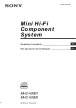 Sony MHC-NXM1 Operating Instructions Manual preview