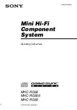 Sony MHC-RG55 Operating Instructions Manual предпросмотр