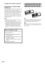 Предварительный просмотр 10 страницы Sony MHC-RG55 Operating Instructions Manual