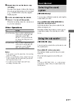 Preview for 21 page of Sony MHC-RG55 Operating Instructions Manual