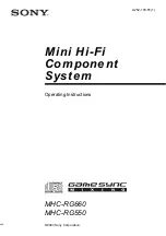 Preview for 1 page of Sony MHC-RG550 Operating Instructions Manual