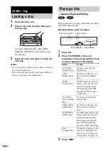 Preview for 10 page of Sony MHC-RG550 Operating Instructions Manual