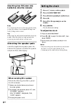 Предварительный просмотр 8 страницы Sony MHC-RV20 Operating Instructions Manual