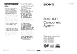 Sony MHC-RV222D Operating Instructions Manual preview