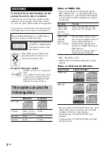 Preview for 2 page of Sony MHC-RV5 Operating Instructions Manual