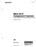 Preview for 1 page of Sony MHC-RX30 Operating Instructions Manual