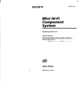 Preview for 1 page of Sony MHC-RXD2 - 3 Cd Mini System Operating Instructions Manual