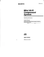 Предварительный просмотр 1 страницы Sony MHC-RXD2 - 3 Cd Mini System Operating Instructions Manual