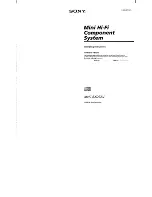 Preview for 1 page of Sony MHC-RXD7AV - 3 Cd Mini Shelf System Operating Instructions Manual