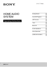 Предварительный просмотр 1 страницы Sony MHC-V3 Operating Instructions Manual