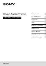 Sony MHC-V41D Operating Instructions Manual preview