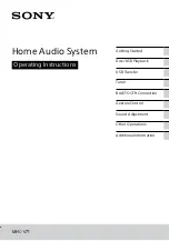 Предварительный просмотр 1 страницы Sony MHC-V71 Operating Instructions Manual