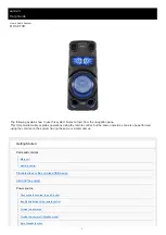 Preview for 1 page of Sony MHC-V73D Help Manual