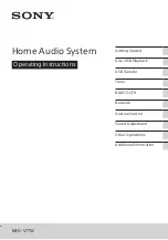 Предварительный просмотр 1 страницы Sony MHC-V77W Operating Instructions Manual