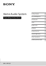 Sony MHC-V90DW Operating Instructions Manual preview