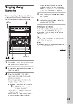 Preview for 21 page of Sony MHC-VX3 Operating Instructions Manual